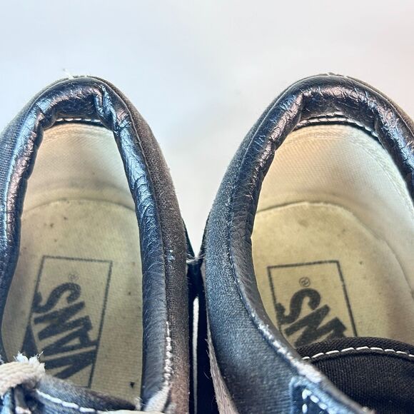 Vans Unisex Black Canvas White Detail Old Skool Sneaker Size M 10.5/W 12 - Picture 6 of 14